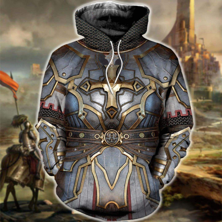 3D printed Knight medieval armor Tops MP816-Apparel-MP-Hoodie-S-Vibe Cosy™