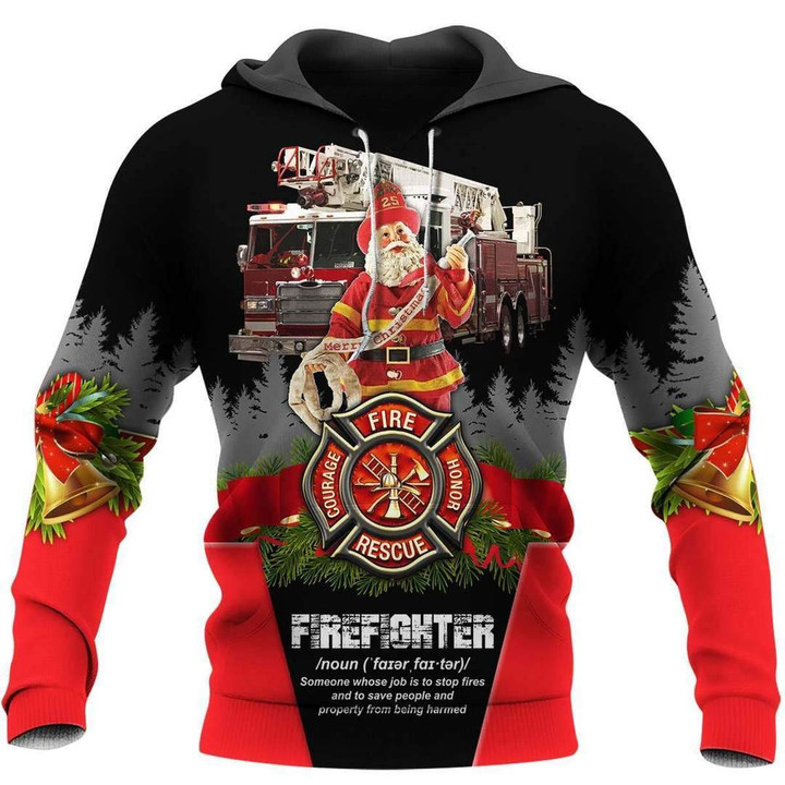 SANTA FIREFIGHTER 3D ALL OVER PRINTED SHIRTS MP827-Apparel-MP-Hoodie-S-Vibe Cosy™