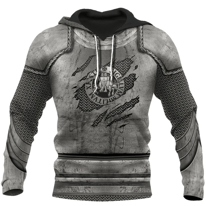 Knight Templar 3D All Over Printed Hoodie Chainmail JJ050301-Apparel-MP-Hoodie-S-Vibe Cosy™