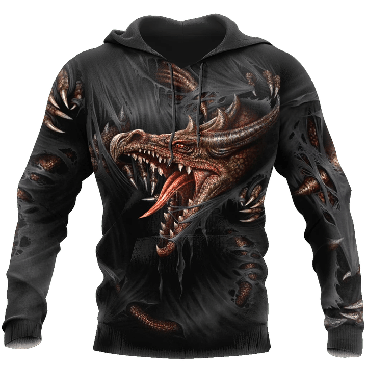 3D Armor Tattoo and Dungeon Dragon Hoodie Pi150104 - Amaze Style™-Apparel