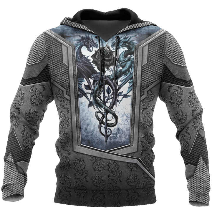 3D Tattoo and Dungeon Dragon Hoodie HAC020114-Apparel-NM-Hoodie-S-Vibe Cosy™