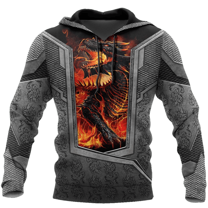 3D Tattoo and Dungeon Dragon Hoodie HAC27126-Apparel-NM-Hoodie-S-Vibe Cosy™