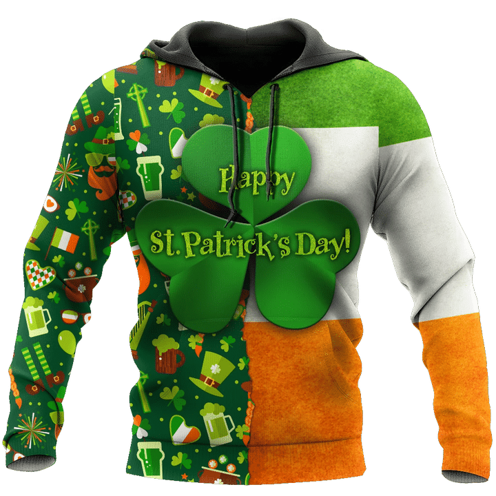 Happy St Patrick's Day Irish Hoodie T-Shirt Sweatshirt for Men and Women Pi170201-Apparel-NM-Hoodie-S-Vibe Cosy™