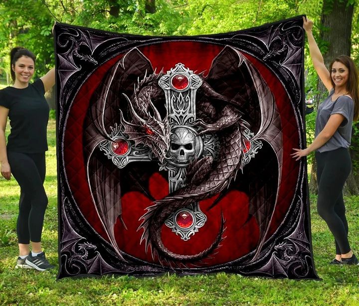 Dragon Skull Quilt NM030872-Quilt-NM-Queen-Vibe Cosy™