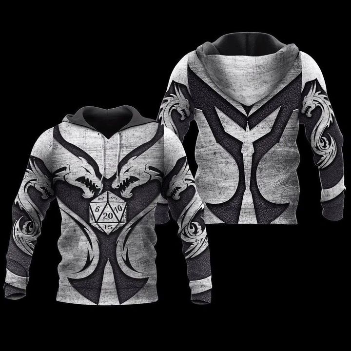 3D Tattoo and Dungeon Dragon Hoodie NM050972-Apparel-NM-Hoodie-S-Vibe Cosy™