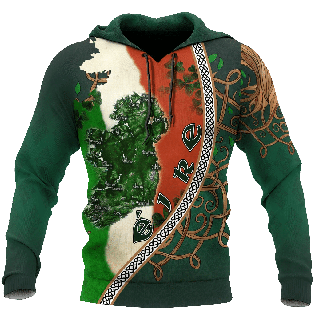 Irish Saint Patrick's Day Shamrock Celtic Cross Hoodie T-Shirt Sweatshirt Pi020308-Apparel-NM-Hoodie-S-Vibe Cosy™