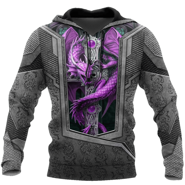 3D Tattoo and Dungeon Dragon Hoodie HAC27121-Apparel-NM-Hoodie-S-Vibe Cosy™