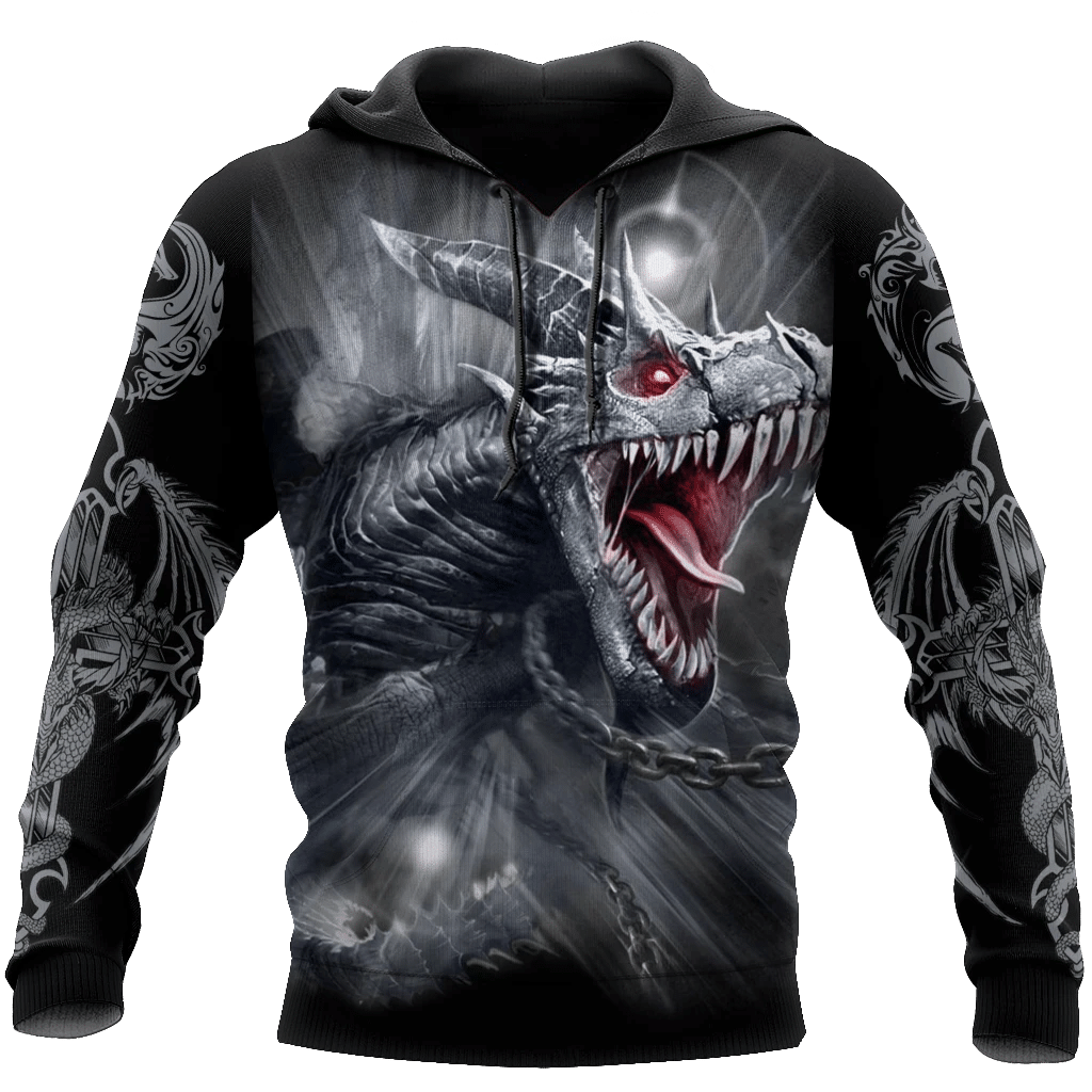 3D Armor Tattoo and Dungeon Dragon Hoodie Pi150102-Apparel-NM-Hoodie-S-Vibe Cosy™