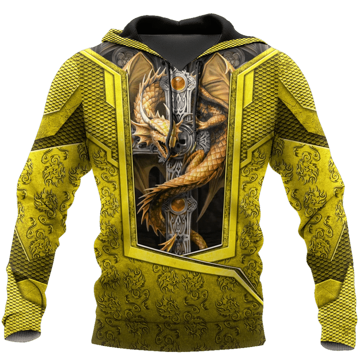 3D Tattoo and Dungeon Dragon Hoodie HAC301203-Apparel-NM-Hoodie-S-Vibe Cosy™