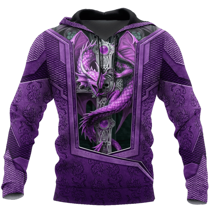 3D Tattoo and Dungeon Dragon Hoodie HAC27123-Apparel-NM-Hoodie-S-Vibe Cosy™