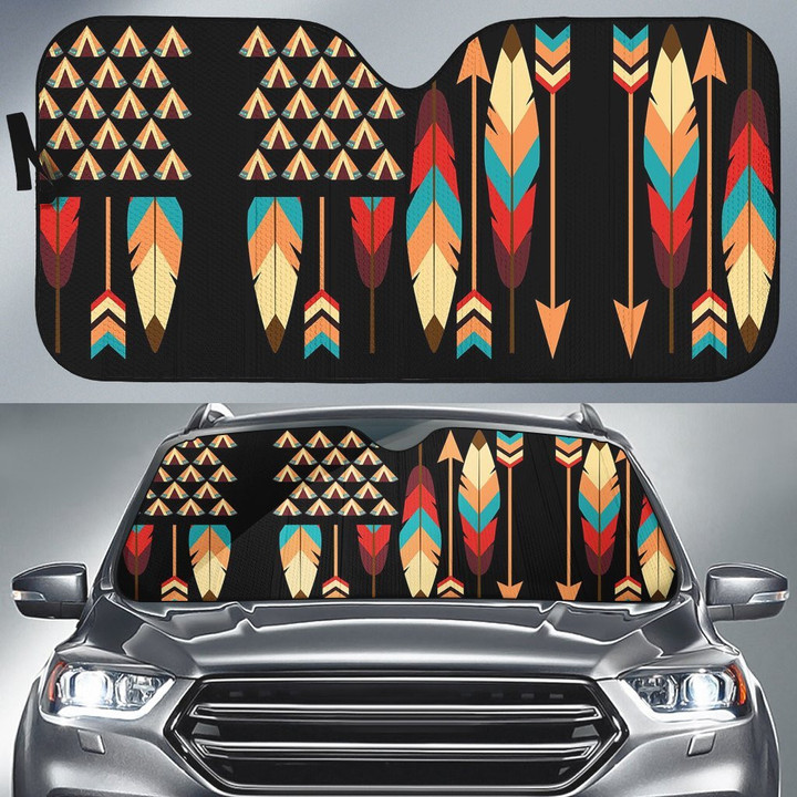 Color Feather Arrows Native American Auto Sun Shades