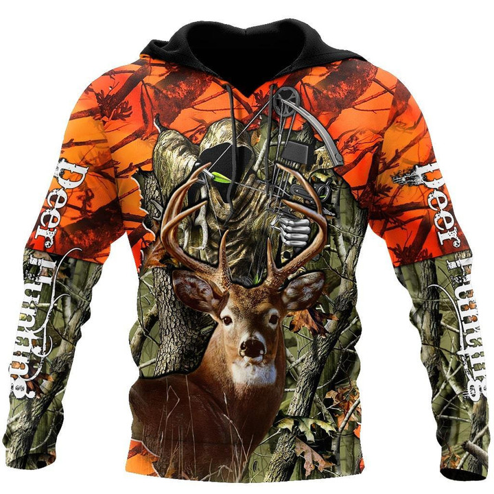 Personalized Name Hunting Deer Orange Camo 3D Unisex Shirts