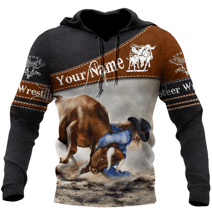 Personalized Name Bull Riding 3D All Over Printed Unisex Shirts Steer Wrestling