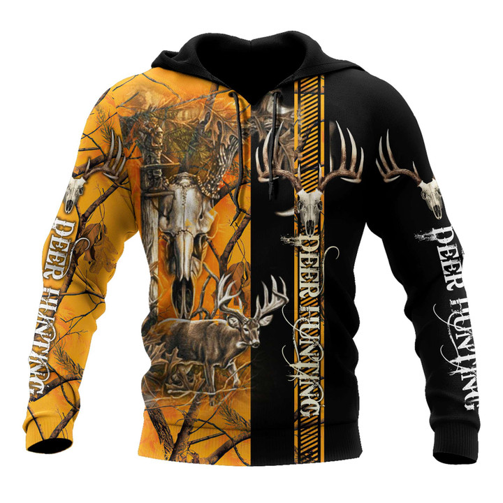 Personalized Name Deer Hunting 3D Printed Unisex Shirts Orange Camo Ver 6