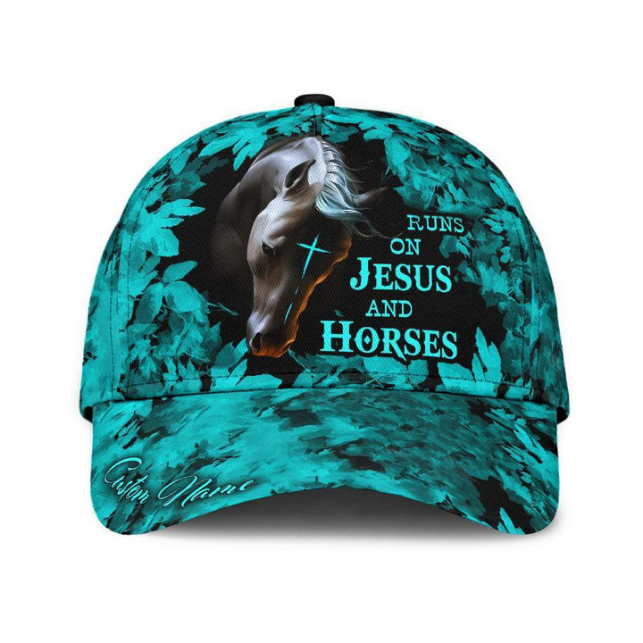Personalized Name Rodeo Classic Cap Runs On Jesus And Horses