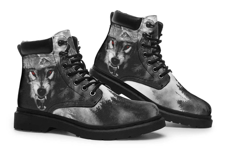 3D Wolf Boots Red Eyes Wolf