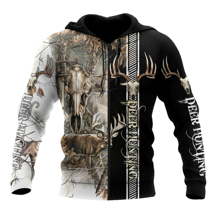 Personalized Name Deer Hunting 3D Printed Unisex Shirts White Camo