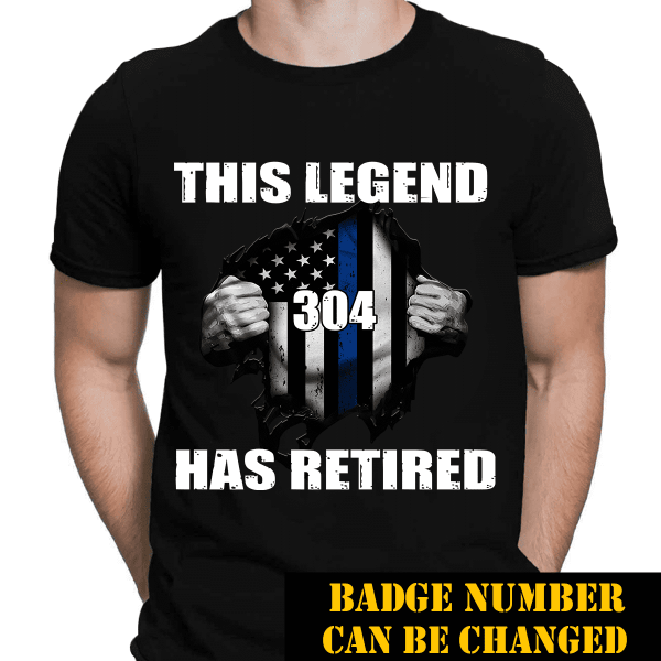 This Legend Has Retired Tearing Personalized Police Shirt, Best Gifts For Police Officers
