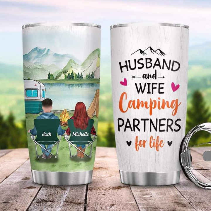 Camping Partners for Life Stainless Steel Tumbler Personalize Name