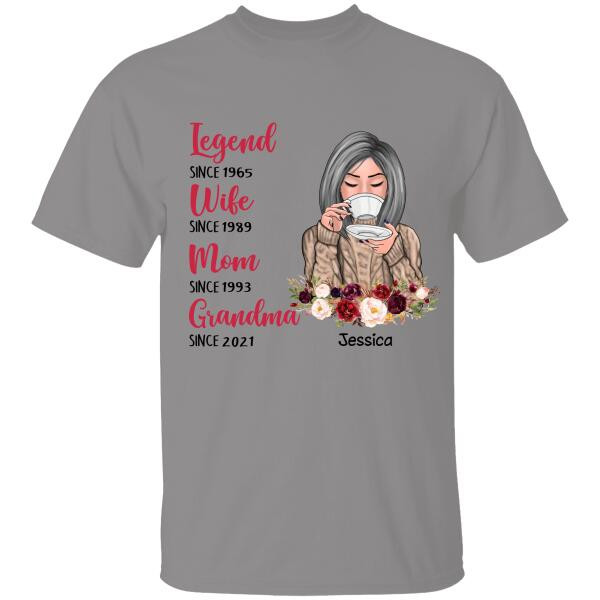 Legend, Wife, Mom, Gandma Personalized T-shirt Family Custom Shirt, Gift For Family