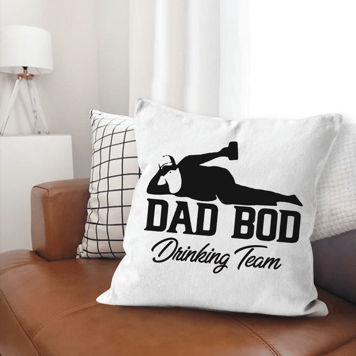 Canvas Throw Pillow Best Gift Dad Bod Drinking Team