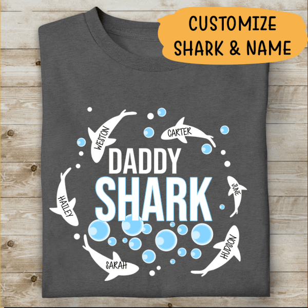 Daddy Shark Baby Personalized T-shirt Special Version For Dad Father Family T-shirt