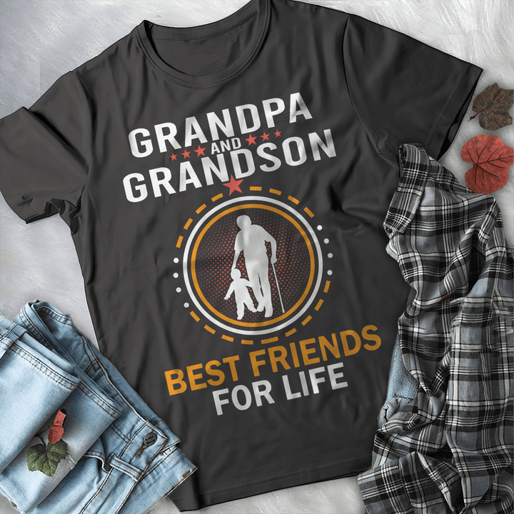Grandpa And Grandson Best Friends For Life T shirt PL
