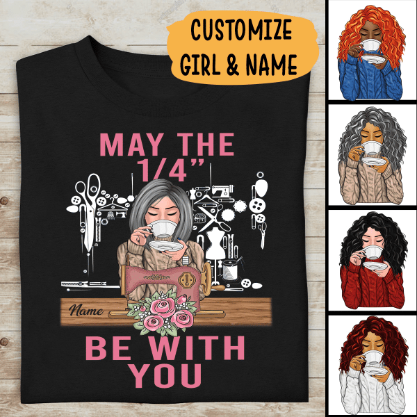 Sewing Tshirt - Be With You Personalized T-shirt, Best Gift For Girls Mom Grandma and Sewing Lovers