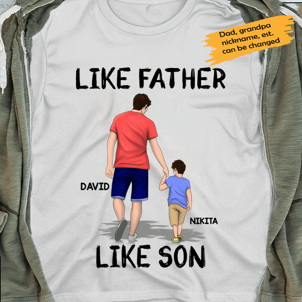 Like Father & Like Son Personalized T-shirt Father's Day Gift