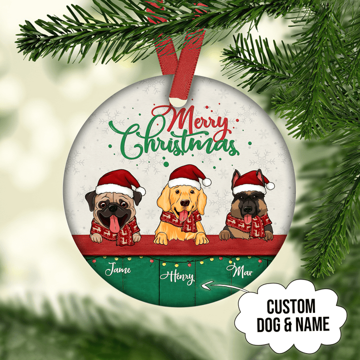 Merry Christmas Customized Ornament Christmas Gift For Dog Lover Home Decor