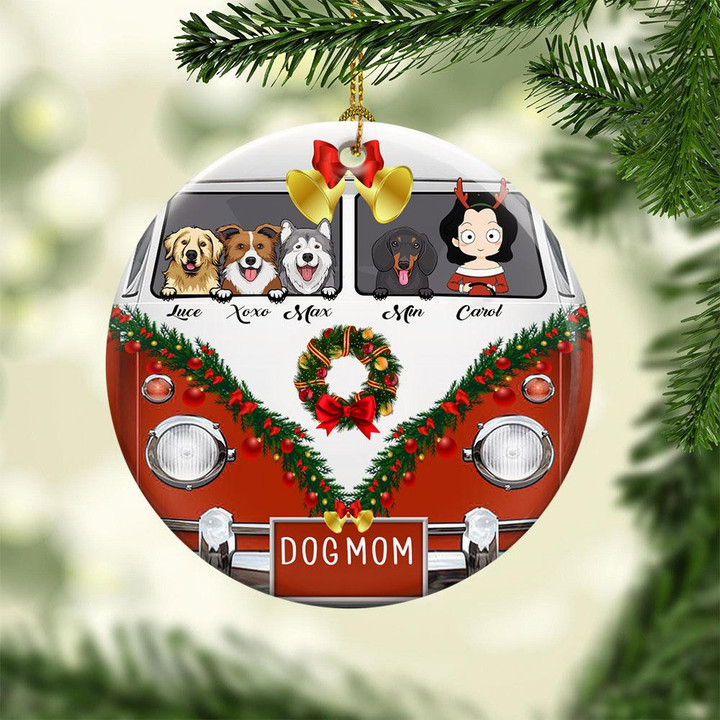 Dog Mom - Personalized Ceramic Ornament - Christmas Gift For Dog Mom