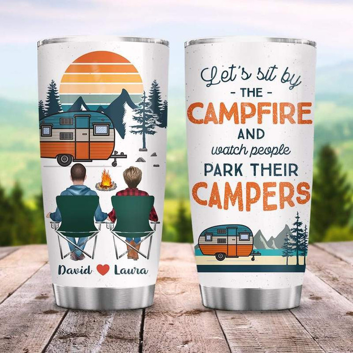 Watch People Park Their Campers Stainless Steel Tumbler Personalized Name