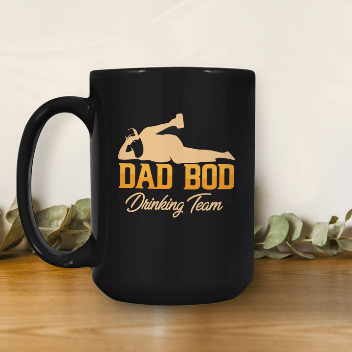 Best Gift For Dad Black Mug Drinking Team