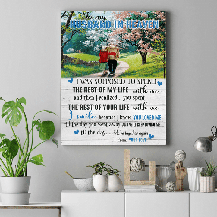 To My Husband In Heaven Vertical Canvas Poster Special Memorial Gift