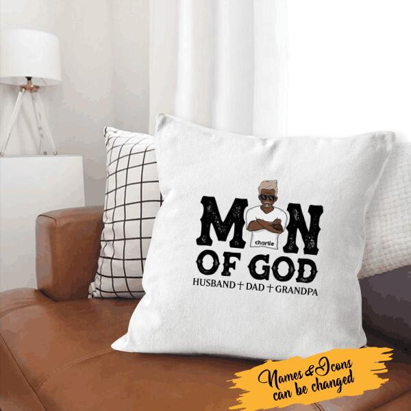 Personalized Canvas Throw Pillow Man Of God - Amazing gift for Father's day