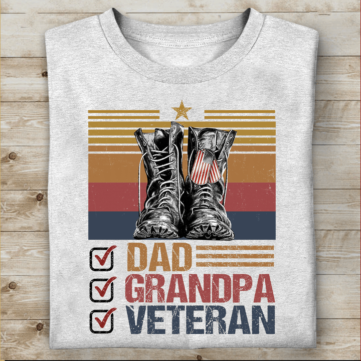 Dad Grandpa Veteran Standard T-Shirt For Dad Papa Grandpa