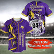 Minnesota Vikings Personalized Baseball Jersey BG48