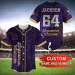 Minnesota Vikings Personalized Baseball Jersey BG88