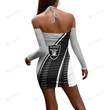 Las Vegas Raiders Halter Lace-up Dress 005