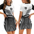Las Vegas Raiders Casual Short Sleeve Bodycon Mini Dress BG49