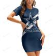 Dallas Cowboys Casual Short Sleeve Bodycon Mini Dress BG70
