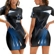 Dallas Cowboys Casual Short Sleeve Bodycon Mini Dress BG89
