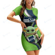 Seattle Seahawks Casual Short Sleeve Bodycon Mini Dress BG127