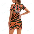 Cincinnati Bengals Casual Short Sleeve Bodycon Mini Dress BG129