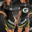 Green Bay Packers Casual Short Sleeve Bodycon Mini Dress BG143