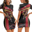 San Francisco 49ers Casual Short Sleeve Bodycon Mini Dress BG189