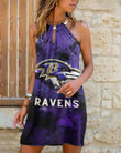 Baltimore Ravens Summer Casual Metal Halter Neck Sleeveless Dress 41
