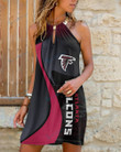 Atlanta Falcons Summer Casual Metal Halter Neck Sleeveless Dress 46