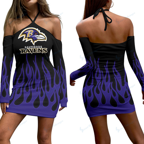 Baltimore Ravens Halter Lace-up Dress 61