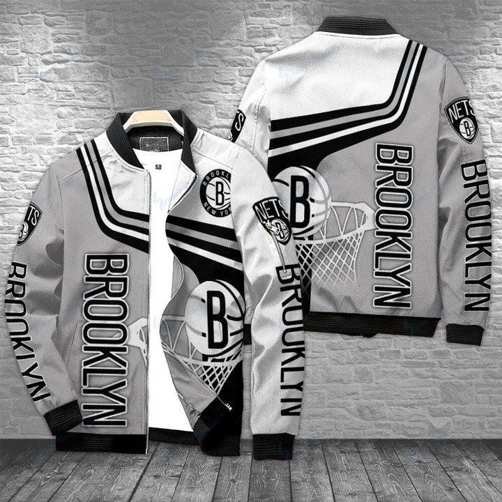 Brooklyn Nets Personalized Bomber Jacket BG63